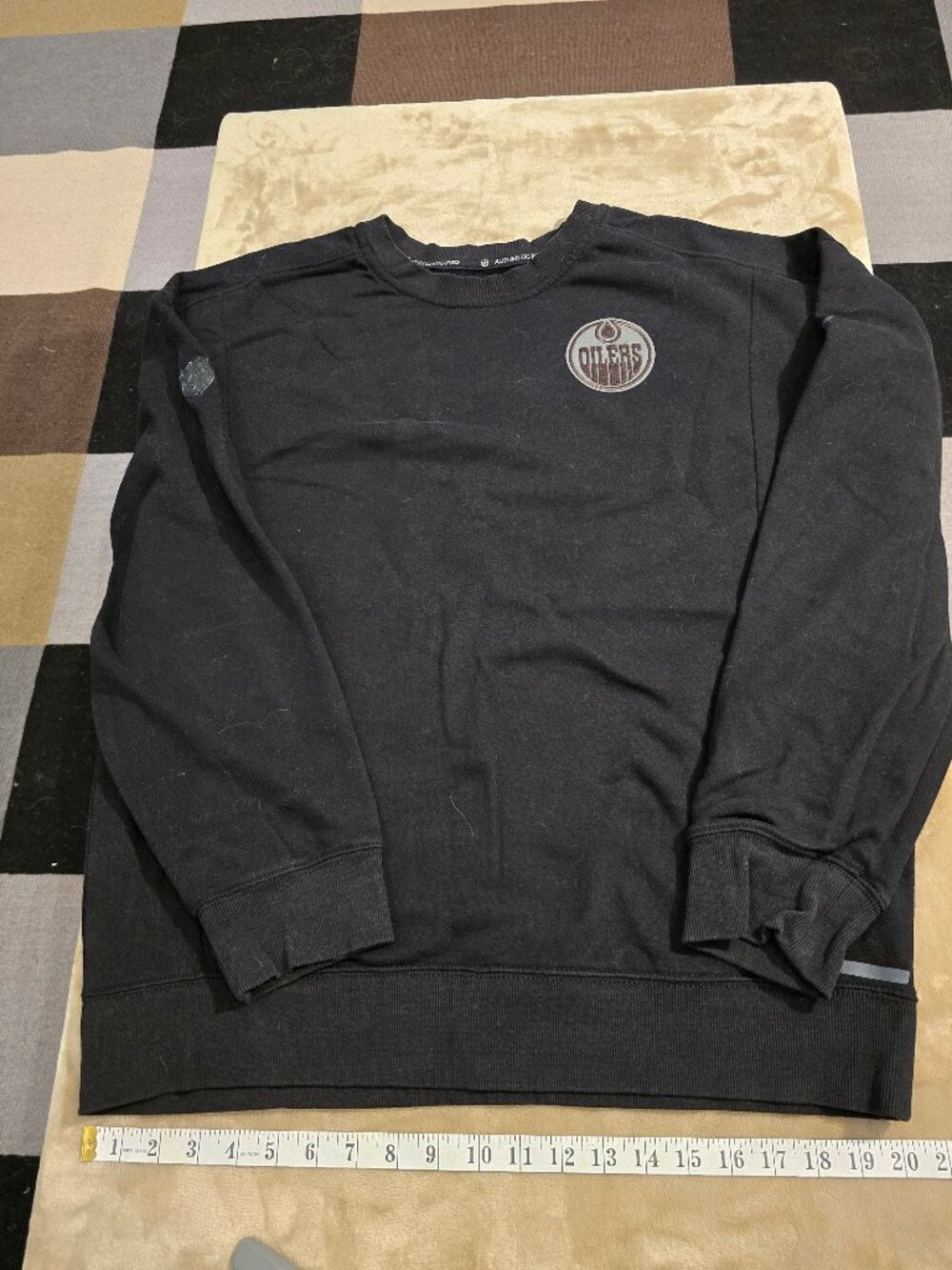 Fanatics NHL Edmonton Oilers Authentic Pro Black Pullover Sweater Size Large